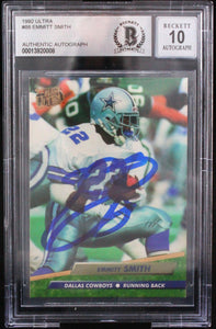 1992 Ultra #88 Emmitt Smith Auto Dallas Cowboys BAS Autograph 10  Image 1