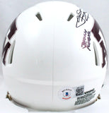 Johnny Manziel Autographed TX A&M White Speed Mini Helmet w/Insc.-Beckett W Hologram*Black Image 3