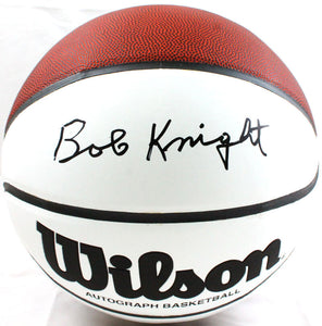 Bob Knight Autographed White Panel Wilson NCAA Basketball-JSA W *Black Image 1