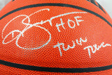 Ralph Sampson/Hakeem Olajuwon Autographed Wilson NBA Basketball - JSA Witnessed *Silver Image 2