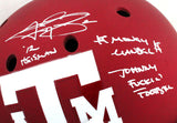 Johnny Manziel Autographed Texas A&M Schutt F/S Authentic Helmet W/3 Insc-Beckett W Hologram *White Image 2
