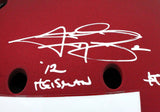 Johnny Manziel Autographed Texas A&M Schutt F/S Authentic Helmet W/3 Insc-Beckett W Hologram *White Image 4