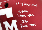 Johnny Manziel Autographed Texas A&M Schutt F/S Authentic Helmet W/6 Insc-Beckett W Hologram *White Image 3