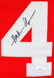 Hakeem Olajuwon Autographed Red Stat Pro Jersey- JSA W *Black Image 2