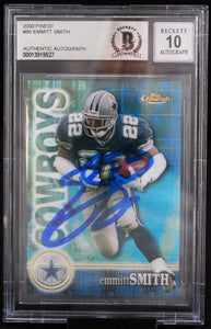 2000 Finest #86 Emmitt Smith Auto Dallas Cowboys BAS Autograph 10  Image 1