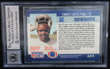 1990 Pro Set #685 Emmitt Smith Auto Dallas Cowboys BAS Autograph 10  Image 2