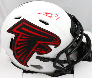 Michael Vick Autographed Falcons Lunar Speed Mini Helmet-Beckett W Hologram *Red Image 1