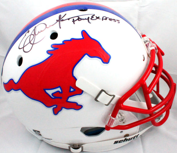 Eric Dickerson Autographed SMU Mustangs F/S Authentic Helmet W/ Pony Express-Beckett W Hologram  Image 1