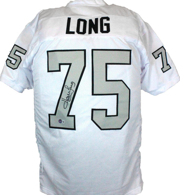 Howie Long Autographed White Pro Style Jersey Grey #-Beckett W