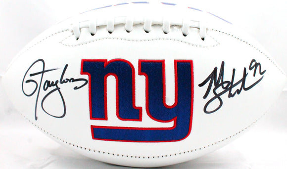 Strahan/Taylor Autographed New York Giants Logo Football-Beckett W Hologram *Black Image 1