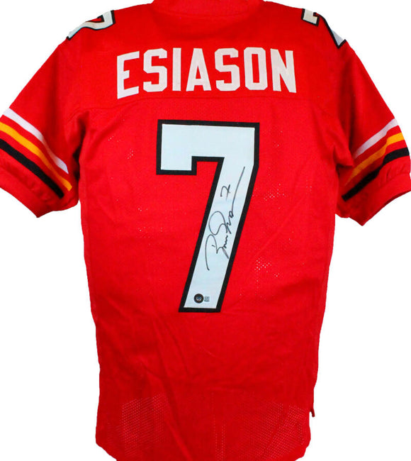 Boomer Esiason Autographed Red College Style Jersey-Beckett W Hologram *Black Image 1