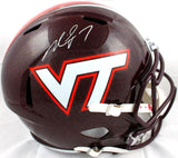 Michael Vick Autographed Virginia Tech F/S Speed Helmet-Beckett W Hologram *White Image 1