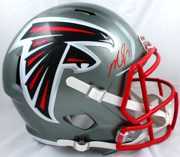 Michael Vick Autographed Atlanta Falcons F/S Flash Speed Helmet-Beckett W Hologram *Red Image 1