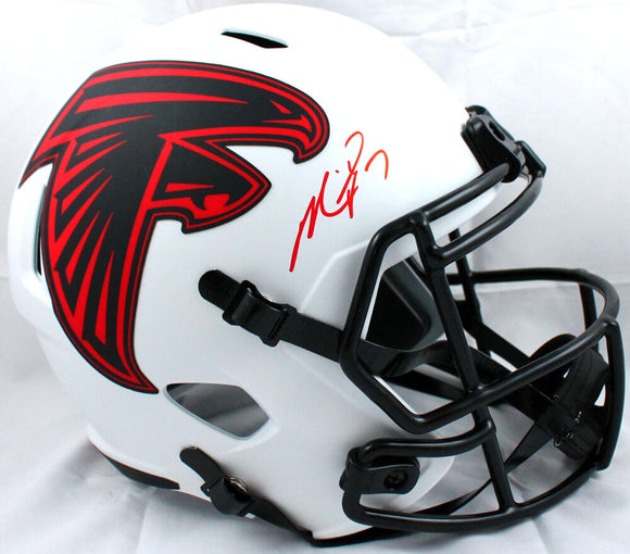 Michael Vick Autographed Atlanta Falcons F/S Lunar Speed Helmet-Beckett W Hologram *Red Image 1