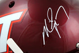 Michael Vick Autographed Virginia Tech F/S Schutt Authentic Helmet-Beckett W Hologram *White Image 2