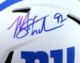 Michael Strahan Autographed NY Giants F/S Lunar Speed Authentic Helmet-Beckett W Hologram *Blue Image 2