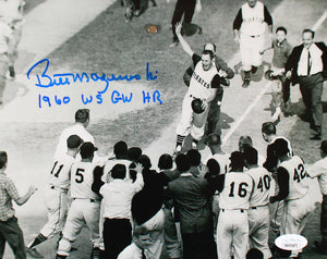 Bill Mazeroski Autographed 8X10 1960 GW WS Home Run Photo-JSA W *Blue Image 1