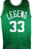 Larry Bird Autographed Green Pro Basketball STAT Jersey-Beckett W Hologram *Black Image 3