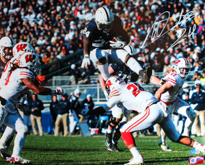 Miles Sanders Autographed Penn State 16x20 HM Jump Photo-Beckett W Hologram *White Image 1