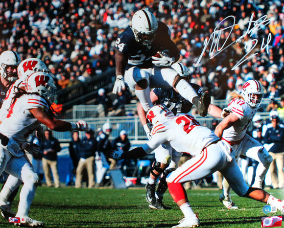 Miles Sanders Autographed Penn State 16x20 HM Jump Photo-Beckett W Hologram *White Image 1