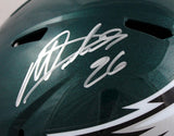 Miles Sanders Autographed Philadelphia Eagles F/S Speed Helmet-Beckett W Hologram *Silver Image 2