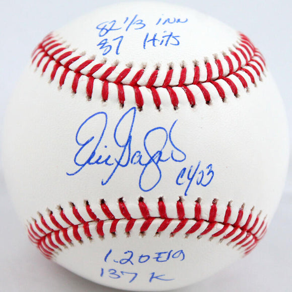 Eric Gagne Autographed Rawlings OML Baseball w/5 Insc.- Beckett W Hologram *Blue Image 1