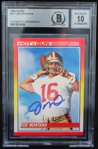 1990 Score #311 Joe Montana Auto San Francisco 49ers BAS Autograph 10  Image 1