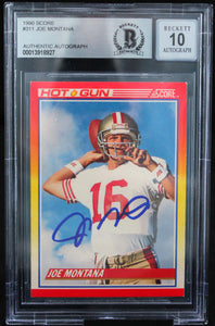 1990 Score #311 Joe Montana Auto San Francisco 49ers BAS Autograph 10  Image 1