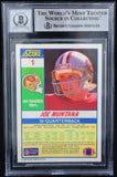 1990 Score #1 Joe Montana Auto San Francisco 49ers BAS Autograph 10  Image 2