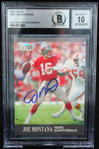 1991 Ultra #251 Joe Montana Auto San Francisco 49ers BAS Autograph 10  Image 1