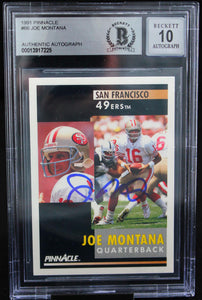 1991 Pinnacle #66 Joe Montana Auto San Francisco 49ers BAS Autograph 10  Image 1