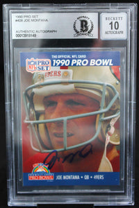 1990 Pro Set #408 Joe Montana Auto San Francisco 49ers BAS Autograph 10  Image 1