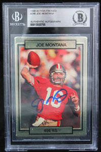 1990 Action Packed #246 Joe Montana Auto San Francisco 49ers Beckett Auth Image 1