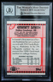 1990 Topps Traded #27T Emmitt Smith Auto Dallas Cowboys BAS Autograph 10  Image 2