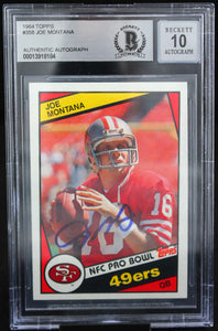 1984 Topps #358 Joe Montana Auto San Francisco 49ers BAS Autograph 10  Image 1