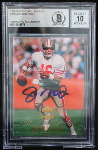 1999 UD Century Legends #118 Joe Montana Auto 49ers BAS Autograph 10  Image 1