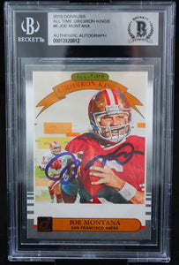 2019 Donruss All Time Gridiron Kings #6 Joe Montana 49ers Autograph Beckett Auth Image 1