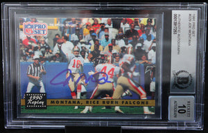 1991 Pro Set #329 Joe Montana Auto San Francisco 49ers BAS Autograph 10  Image 1