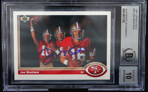 1991 Upper Deck #54 Joe Montana Auto San Francisco 49ers BAS Autograph 10  Image 1