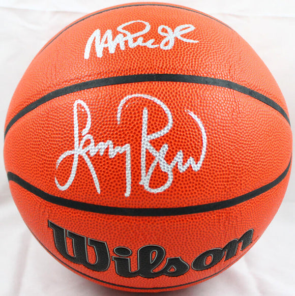 Larry Bird/Magic Johnson Autographed Official NBA Wilson Basketball-Beckett W Hologram *Silver Image 1