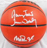 Magic Johnson/James Worthy/Jerry West Autographed Official NBA Wilson Basketball-Beckett W Hologram *Silver Image 1