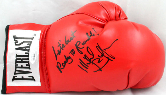 Michael Buffer Autographed Red Everlast Boxing Glove *Right w/Insc.- JSA W   Image 1