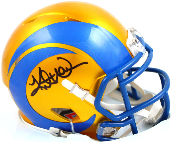 Kurt Warner Autographed St. Louis Rams Flash Speed Mini Helmet-Beckett W Hologram *Black Image 1