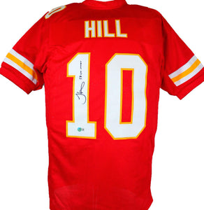 Tyreek Hill Autographed Red Pro Style Jersey w/SB Champs-Beckett W