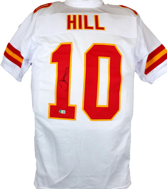 Tyreek Hill Autographed White Pro Style Jersey-Beckett W Hologram *Black Image 1