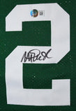 Magic Johnson Autographed Green Jersey #2-Beckett W Hologram *Black Image 2