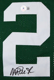 Magic Johnson Autographed Green Jersey *Bottom-Beckett W Hologram *Black Image 2