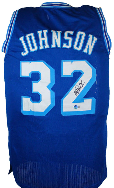 Magic Johnson Autographed Blue Los Angeles Jersey-Beckett W