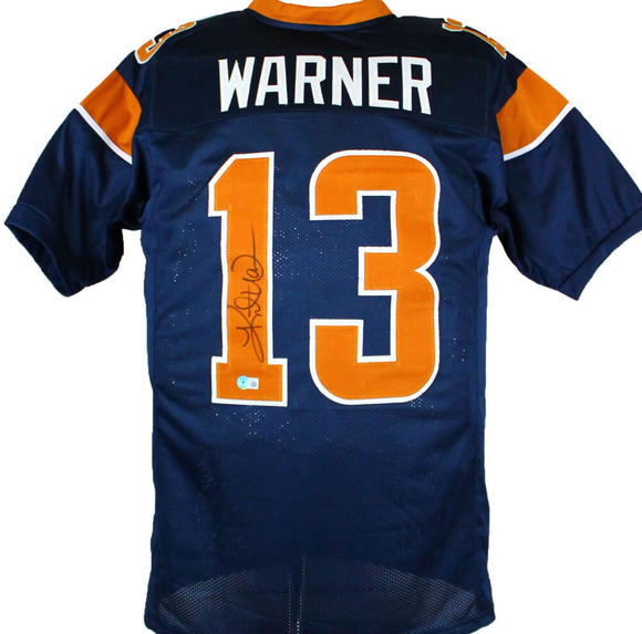 Kurt Warner Autographed Custom Jersey W/PROOF Picture of Kurt