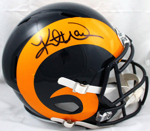 Kurt Warner Signed St. Louis Rams 81-99 Speed F/S Helmet-Beckett W Hologram *Black Image 1